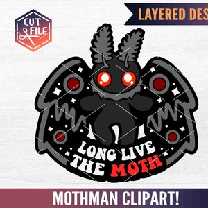 Cute Mothman SVG Decal, Long Live Mothman West Virginia, Printable Sticker Download, Point Pleasant Cut File, Creepy Spooky Logo pdf eps DXF