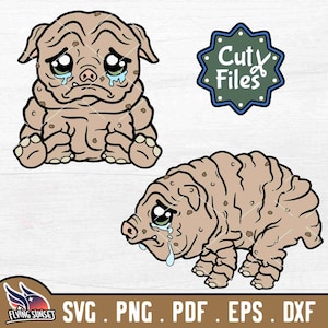 Mignon Squonk SVG, Squonk Cryptid Art, Squonk Clipart PNG Bundle, sticker monstre Pennsylvanie, couches Squonk coupe fichier DXF