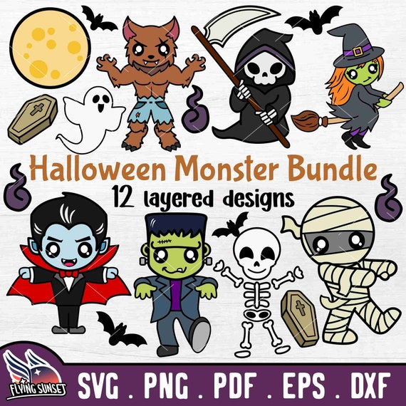 Halloween monster faces SVG. Haloween Zombie Hoodie SVG.