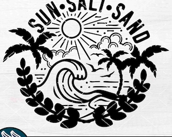 Ocean Wave SVG, Sun Salt Sand Monogram Download