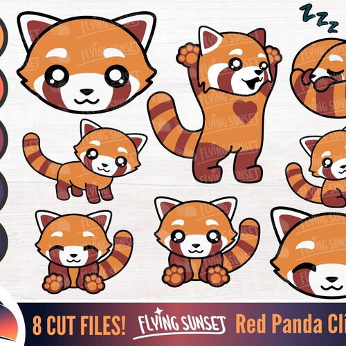 Red Panda Svg Cute Red Panda Clipart Png Kawaii Jungle Etsy