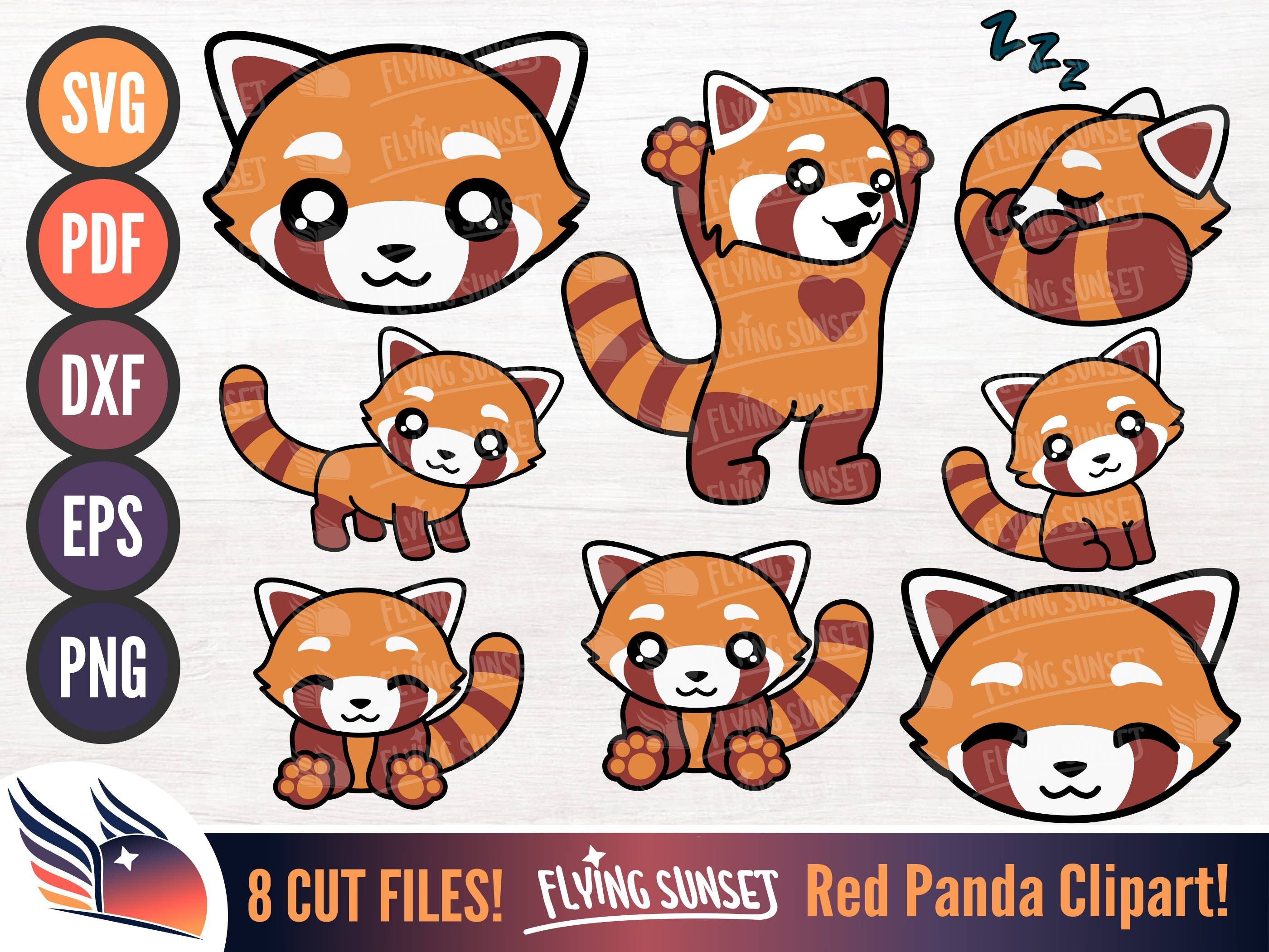 Red Panda Svg Cute Red Panda Clipart Png Kawaii Jungle Etsy