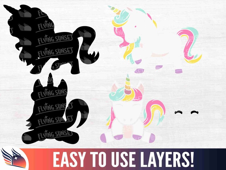 Cute Unicorn SVG Bundle, Kawaii Unicorn Clipart, Layered Cut File ...