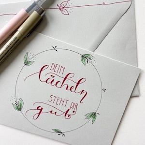 Tarjeta de felicitación - letras a mano - diseño floral