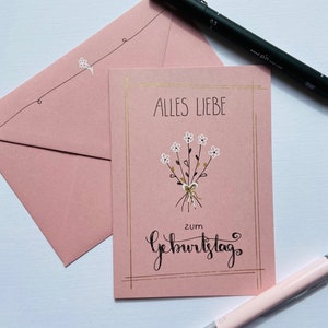 Geburtstagskarte - Gold - Handlettering