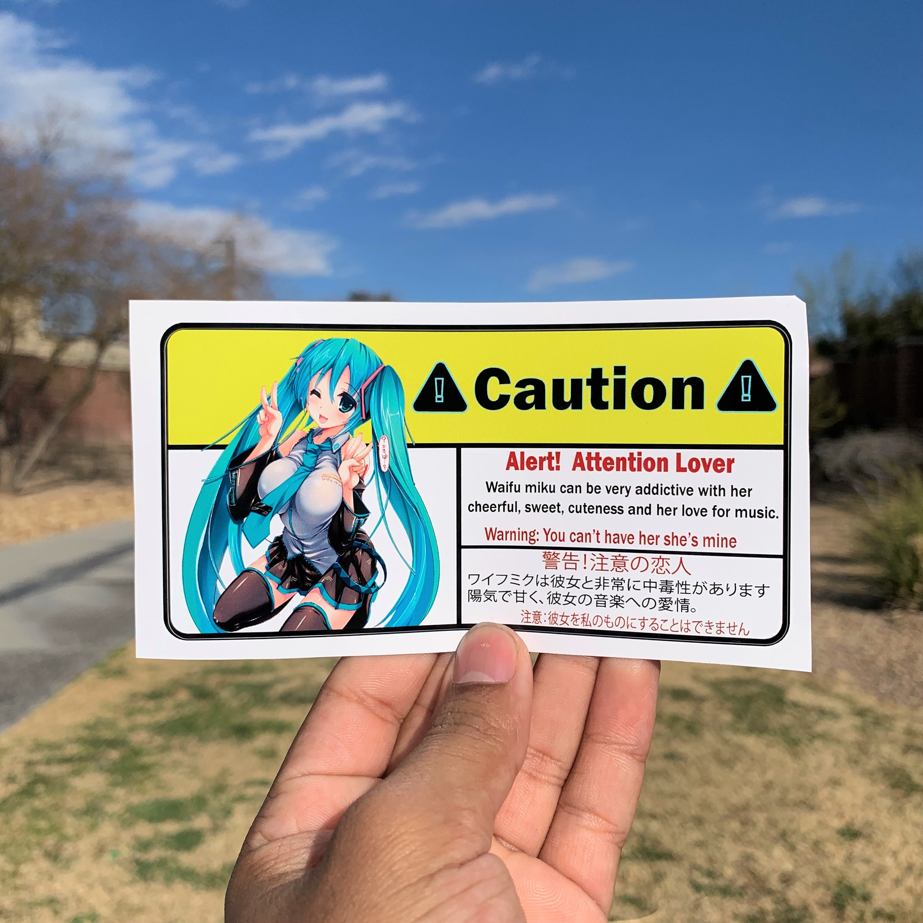 Hatsune Miku Warning Slap Stickers Anime Car Decal Vinyl | Etsy