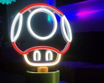 Super Mario Mushroom Power-up Desktop LED Neon Sign