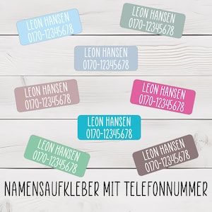 Namensaufkleber mit Telefonnummer für Kleidung und Gegenstände - spül- und waschmaschinenfest