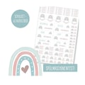 School set name stickers - 62 stickers - rainbow - dishwasher safe - adhesive strips product logo