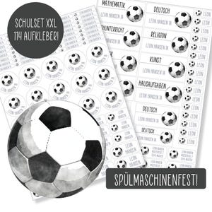 Schulset XXL - 114 Aufkleber - Fußball - spülmaschinenfest - Klebelinchen
