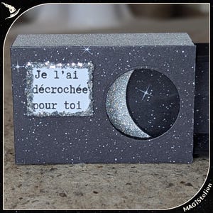 Boîte à message surprise, diorama, lune, cadeau amoureux, cadeau Saint-Valentin, déclaration
