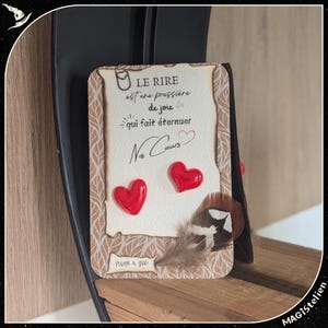 carte amitié, broche coeur, amour, duo de pin’s coeur