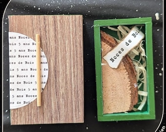 Noces de bois 5 ans de mariage, anniversaire de mariage, cadeau couple