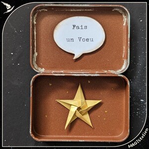 Boîte à message, fais un voeu, origami étoile, abracadabra, boîte diorama