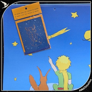 Carte le petit prince, carte amitié, renard du petit prince, saint-exupéry, animal totem