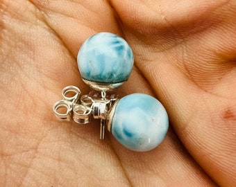 Larimar Earrings,AAA Larimar,Larimar Silver Jewelry,Larimar Jewelry,High quality Larimar,Genuine Larimar,Healing Stone