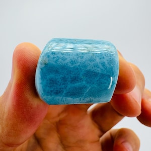 Fantastic Fractal+Super Blue Larimar Tube,Super Blue Larimar,AAA Larimar,Larimar Palmstone,Meditation stone,Healing stone,Larimar Freeform