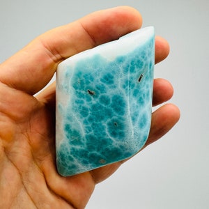 Fractal Larimar Tube,AAA Larimar,Larimar Palmstone,Meditation stone,Healing stone,Larimar Freeform