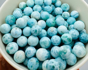 Beautiful Larimar 16-20 mm Spheres,AAA Larimar,AA Larimar,Natural Larimar,Healing and Protection stone,Larimar Sphere