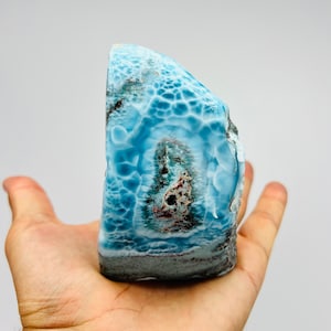 Larimar &quot;Good Hope&quot; Super Blue Larimar Sovereign Desk Guardian,Meditation stone,Larimar Masterpiece