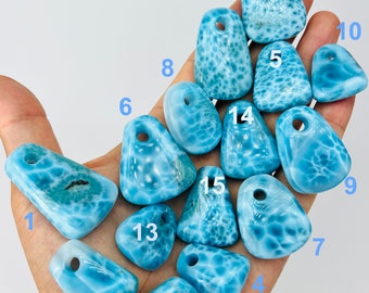 Larimar Miner Pendants, Limited Ed. Super Blue + Fractal Larimar + Copper Pendants,AAA Larimar,Larimar jewelry,Larimar pendant