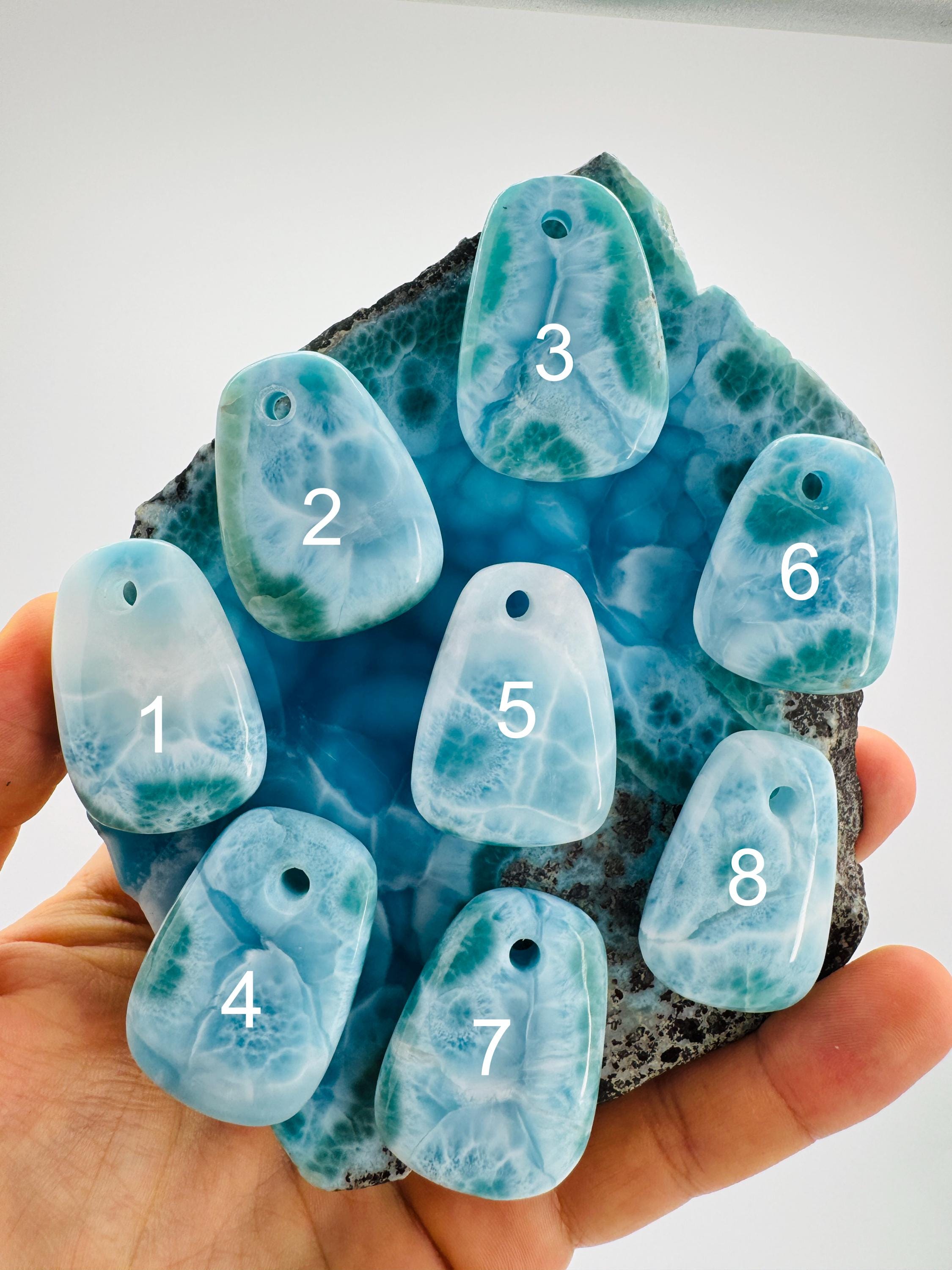 Larimar Miner Pendants, Limited Ed. AAA Larimar + Fractal Larimar,AAA Larimar,Larimar jewelry,Larimar pendant