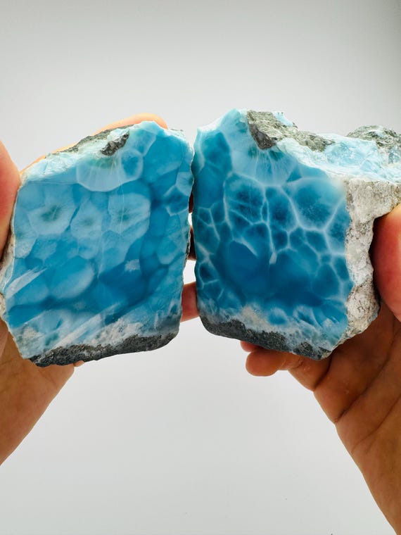 神聖なスーパーブルーラリマースラブ、天然ラリマー、瞑想石、ラリマー