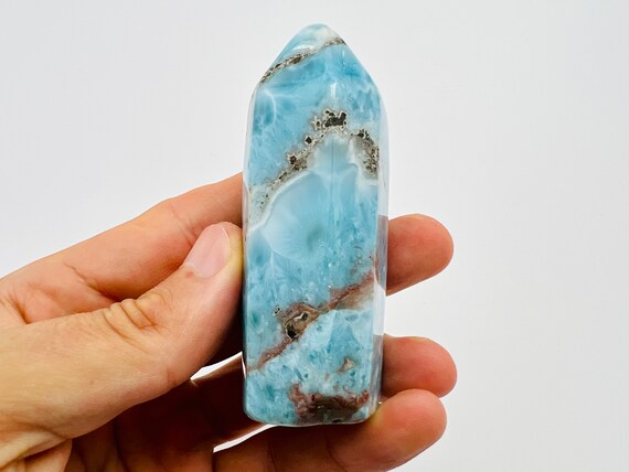 Larimar Stone Blue Tower Pendant Larimar Stone Blue Tower Pendant