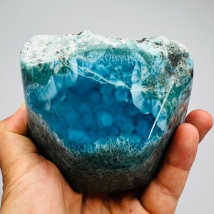 Larimar &quot;Oceanic Citadel&quot; Super Blue Larimar Sovereign Desk Guardian,Meditation stone,Larimar Masterpiece