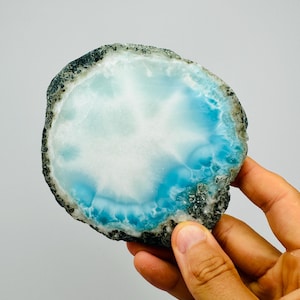 Larimar Geode Slab 2 of 3,AAA Larimar,Raw Larimar,Meditation stone,Larimar stone,Natural Larimar,Healing stone,Dominican Larimar