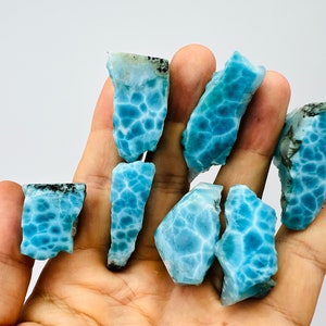 Amazing Larimar Slabs - XS,AAA Larimar,Raw Larimar,Meditation stone,Larimar stone,Natural Larimar,Healing stone,Dominican Larimar