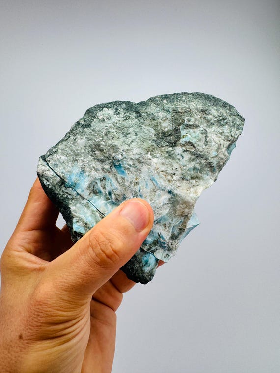 神聖なスーパーブルーラリマースラブ、天然ラリマー、瞑想石、ラリマー