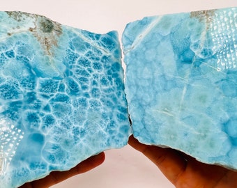 Huge Rare Fractal Larimar Slab,AAA Larimar,Meditation stone,Larimar stone,Natural Larimar,Healing stone,Dominican Larimar,Larimar Slab