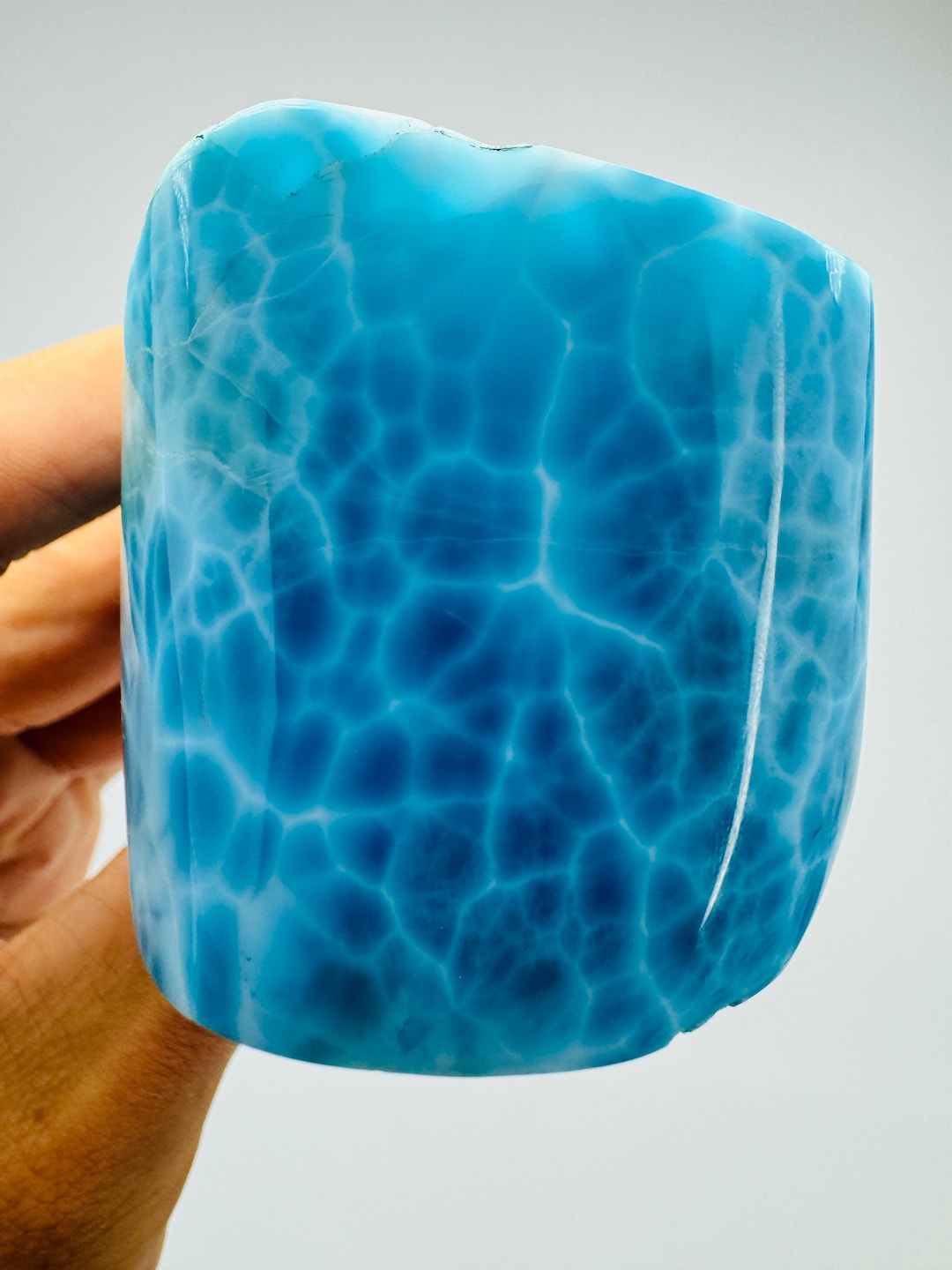 Amazing Super Blue Larimar art of the Ocean,fractal Larimar,aaa Larimar