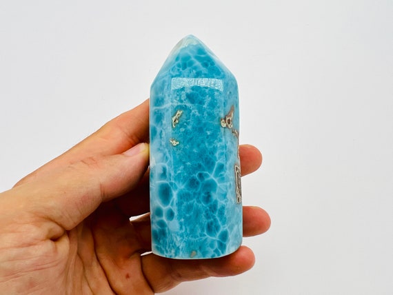 Larimar Stone Blue Tower Pendant Larimar Stone Blue Tower Pendant