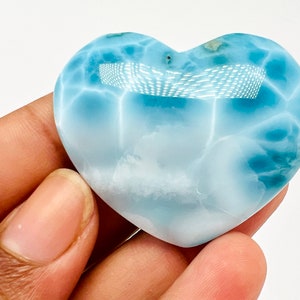 Larimar Heart,AAA Larimar,Larimar Palm Stone,Larimar Cabochon,Meditation stone,Natural Larimar,Healing stone,Dominican Larimar