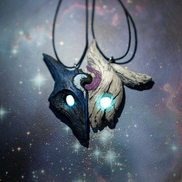 Collier inspiré par LOL - BFF, Pendentif Valentine pour enfants, Fan Art Kindred, Distingué par sa propre couleur et forme.