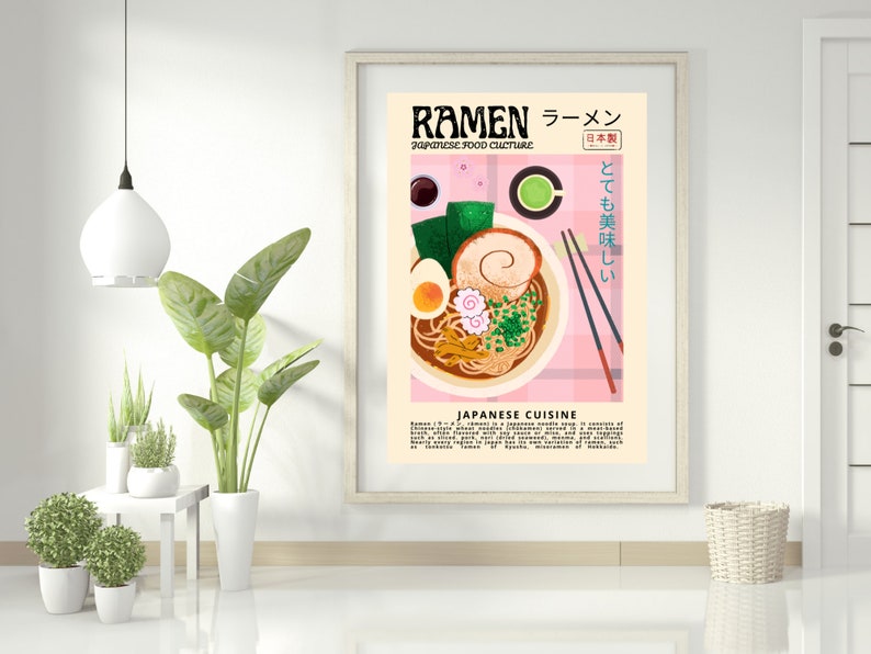 Ramen Poster Retro Style Japanese Vintage Food Wall Art Etsy