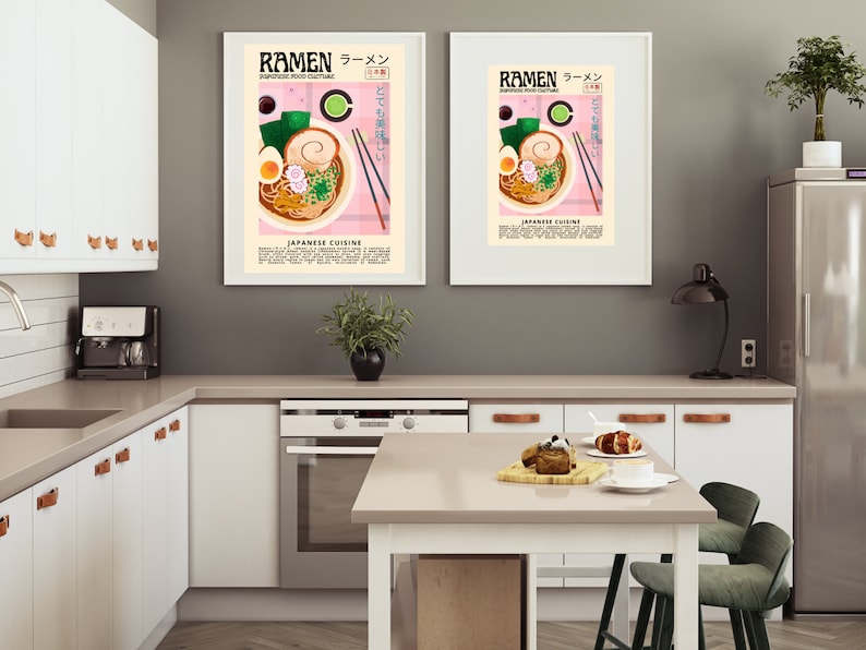 Ramen Poster Retro Style Japanese Vintage Food Wall Art Etsy