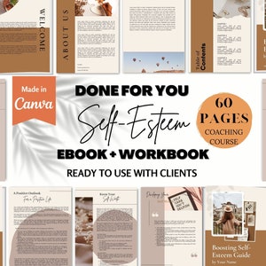 Done For You Ebook, Self Esteem Workbook Life Coaching Tools, Brandable Coaching Resources, Lead Magnet Coaching Workbook