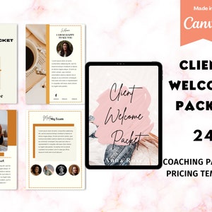 Client Welcome Packet Template For Coach, Virtual Assistant, Client Onboarding Template, Client Welcome Guide Canva, Course Creator