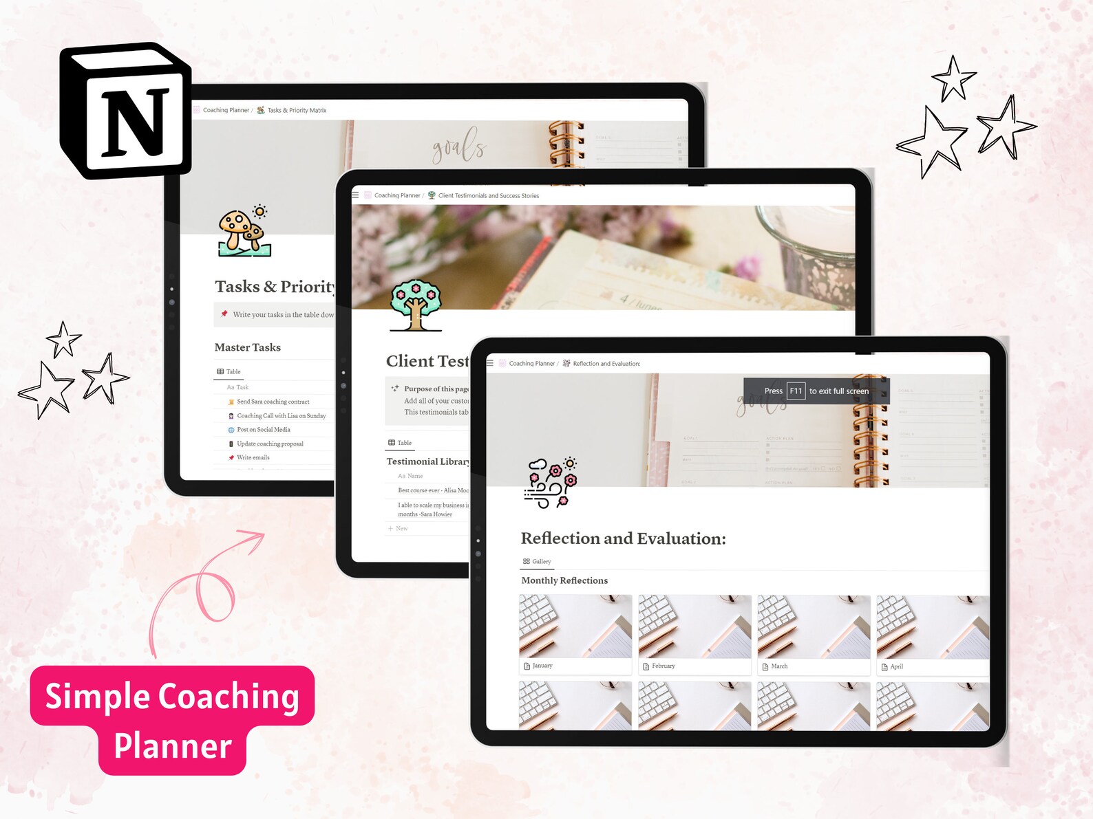 Notion Coaching Planner, Notion Dashboard, Notion Template for Coaches ...