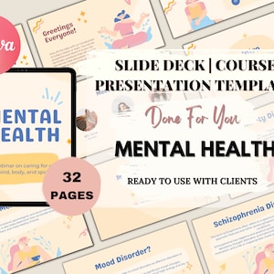 Mental Health Course Slide Presentation | Webinar Slide Deck Templates | Course Creator Canva Templates | Life Coaching Tools
