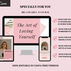 Self Love Workbook Canva, Done for You Self Love, Brandable Coaching ...