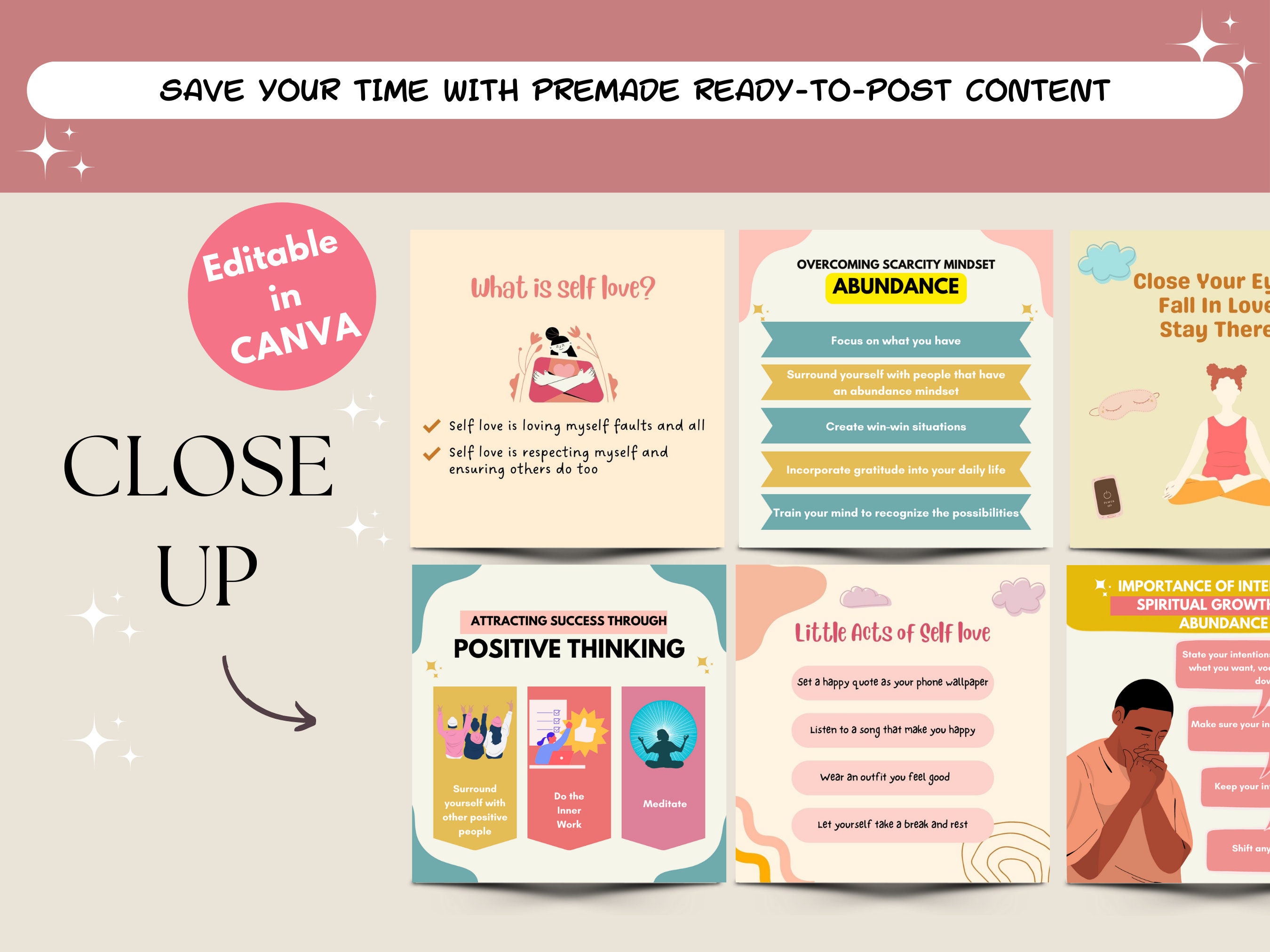 60 Life Coach Mental Health Social Media CANVA Templates, Life Coach ...