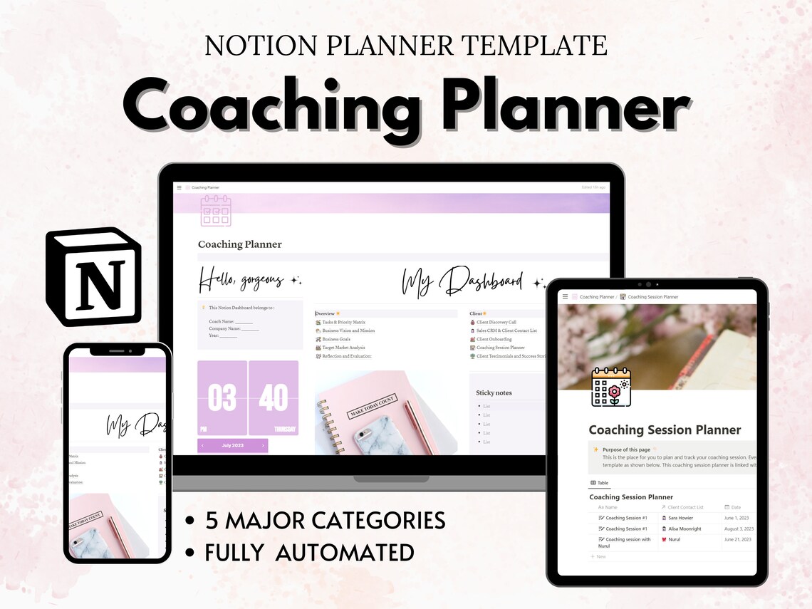 Notion Coaching Planner, Notion Dashboard, Notion Template for Coaches ...