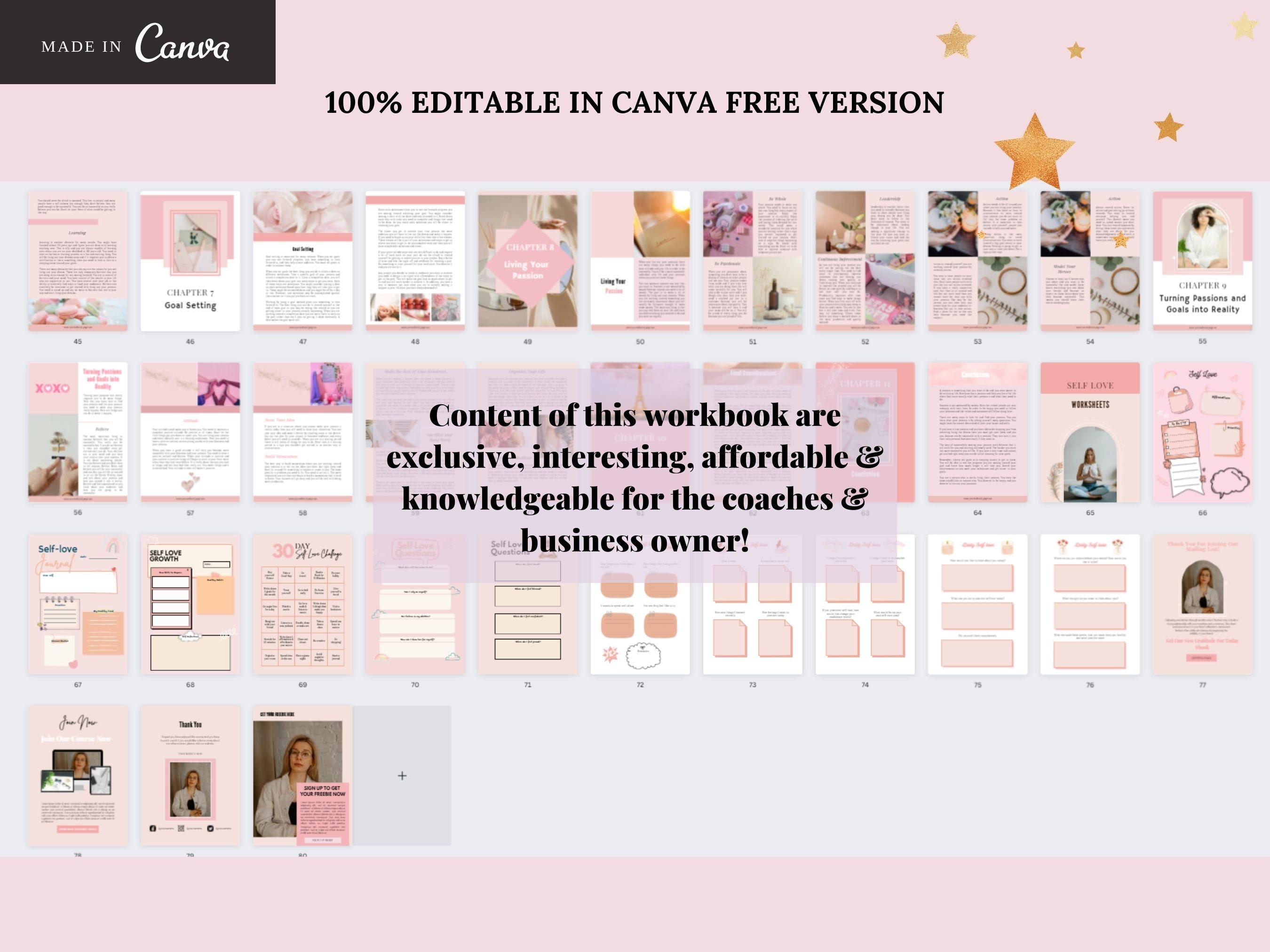Self Love Workbook Canva, Done for You Self Love, Brandable Coaching ...