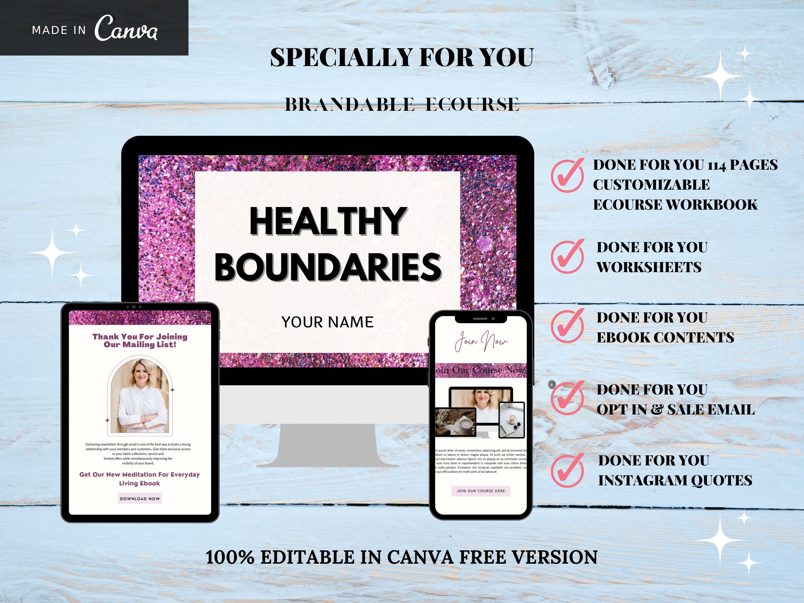 Setting Healthy Boundaries Coach Workbook, Done for You Ebook, PLR ...