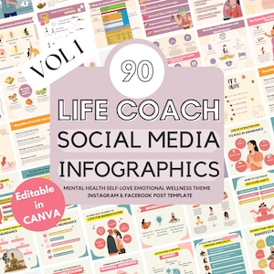 Life Coach Mental Health Instagram CANVA Templates | Self Love Coach Instagram Post Templates | Social Media Post | Coaching Instagram Post
