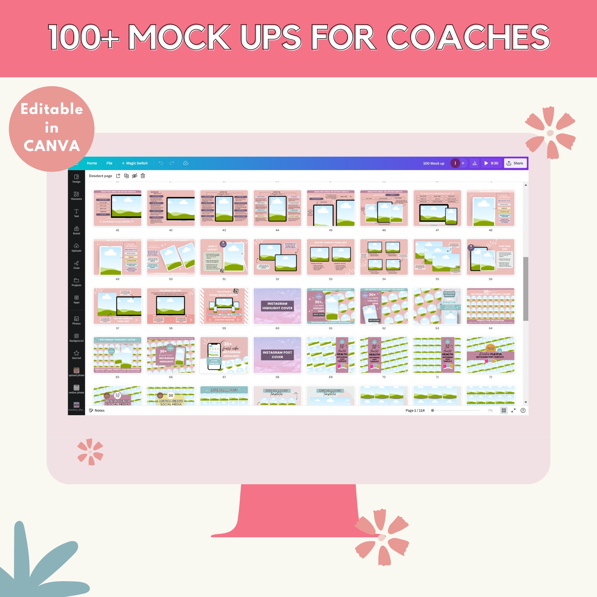 Mockup Canva Template for Coaches, Course Creator & Online Course ...